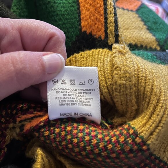 Steady Hands Cardigan M/L Giyu Tomioka Inspired Geometric Knit Grandpacore - Picture 3 of 11